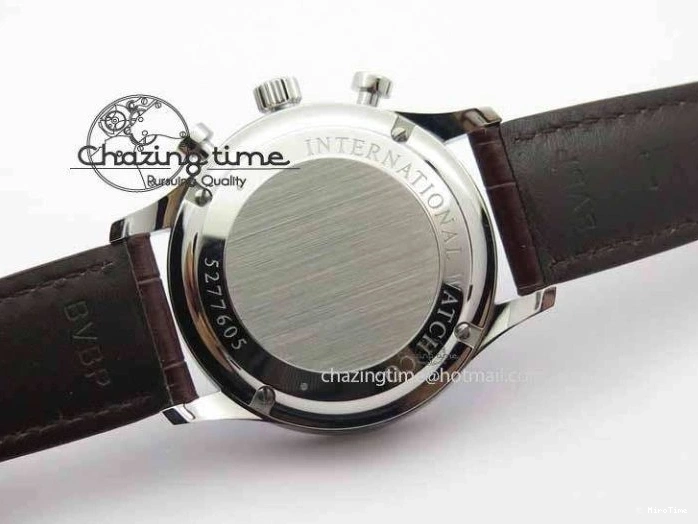 MIROTIME 0319 Unique Portuguese IW3714 Diam ZF V2 1:1 Best Edition Gray Dial On Brown Leather Strap A79350 (Slim Movement) 7250